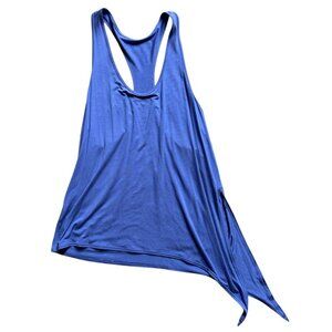 Curves and Combatboots Blue Side Tie Tank Top Size Medium